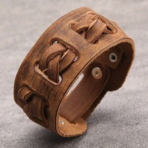 NWT Brown Leather Braided Unisex Bracelet